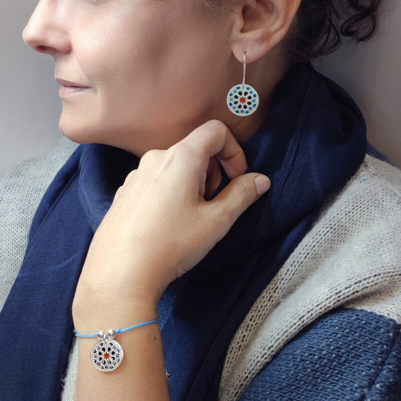 pendientes y pulsera azulejo salon embajadores