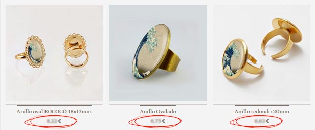 precios en el catálogo